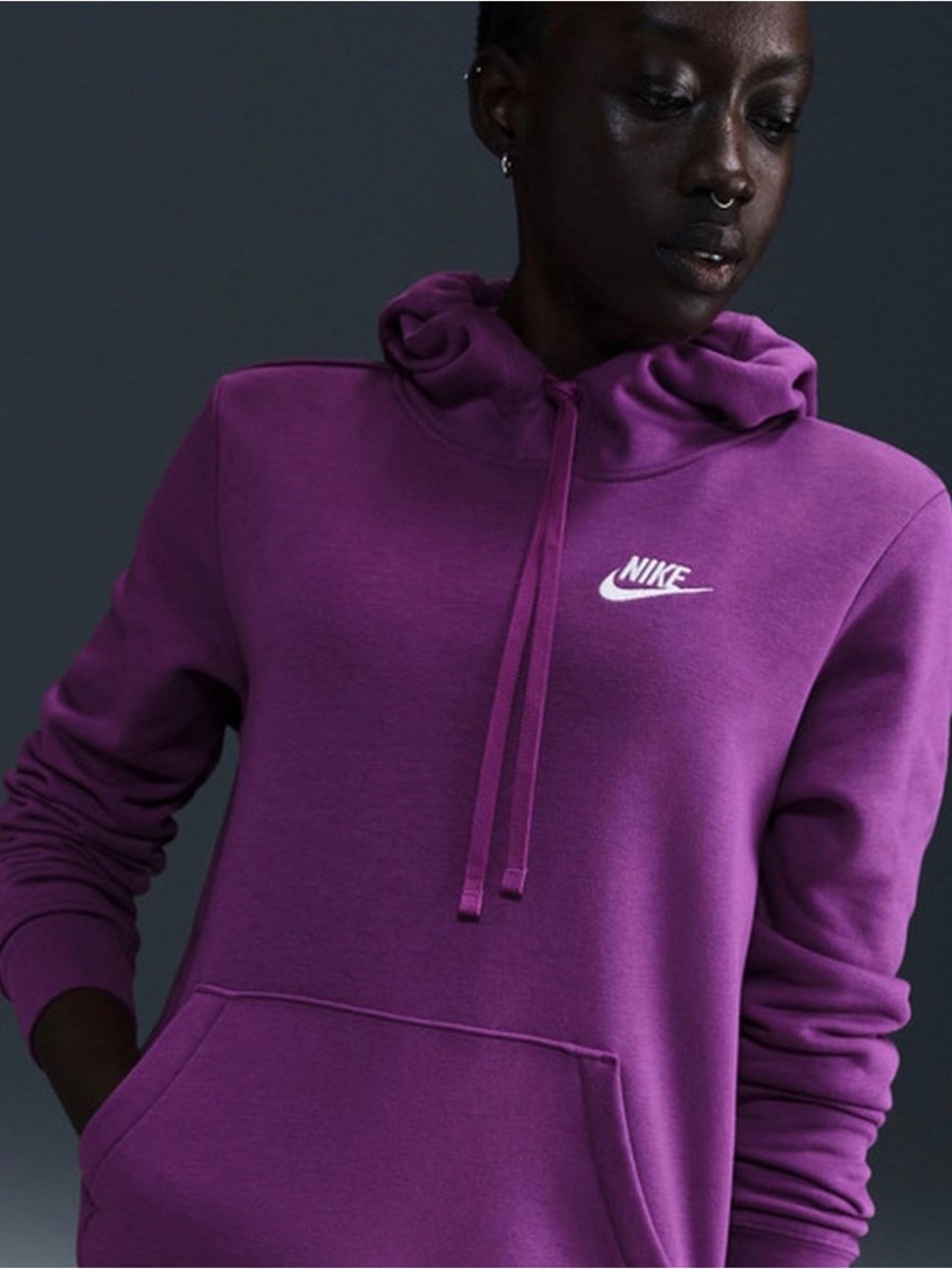 Nike Women's Hooded Pullover Sweatshirt in Purple